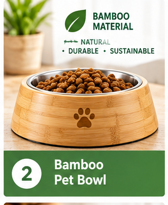 Bamboo Pet Bowl
